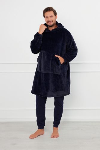 Kocobluza z kapturem unisex Forio Italian Fashion - granatowy