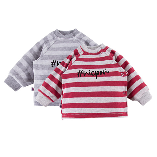 Bluzka niemowlęca 2-pak Ancymon Eevi- szary/czerwony