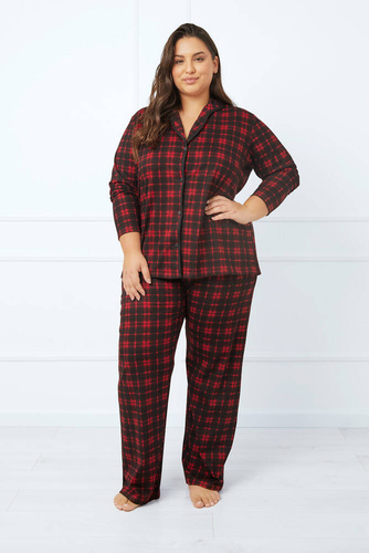 Piżama Damska długi rękaw, długie spodnie Nicola Italian Fashion - druk