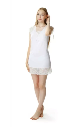 6120 Alize halka koszula nocna damska Mewa biały