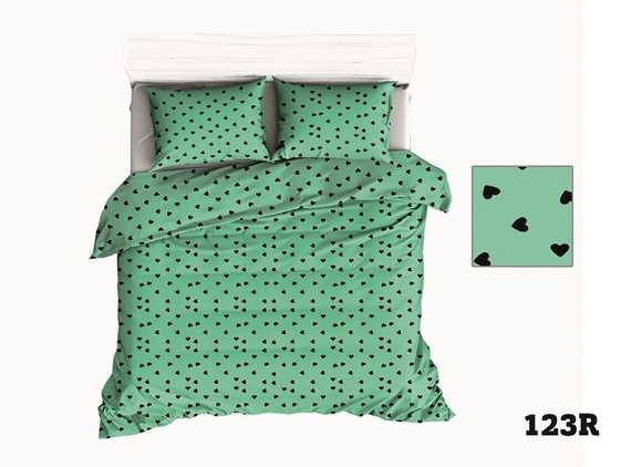 Pościel bawełniana R121 serca szary