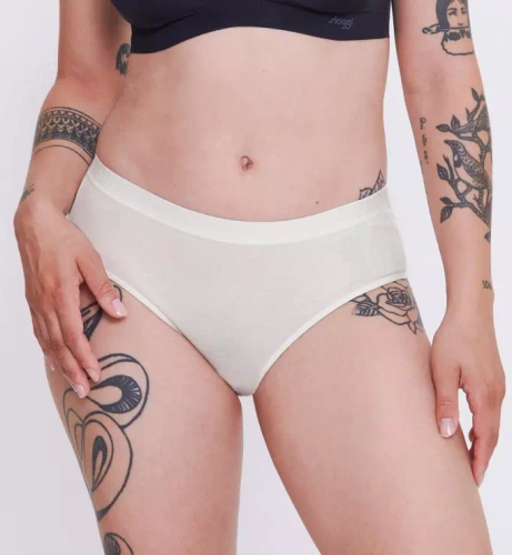 Figi Damskie Casual Midi Sloggi Go - silk white