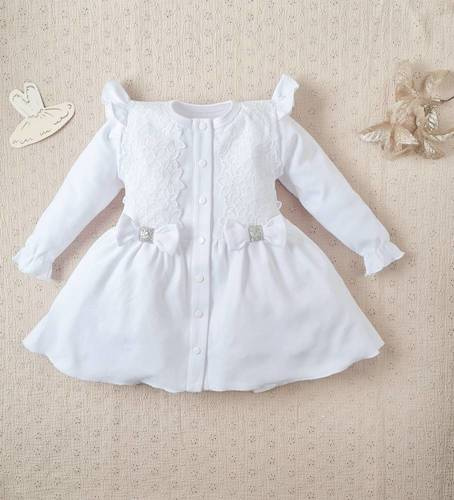 Sukienka z długim rękawem 074KK Princess Marija - biały