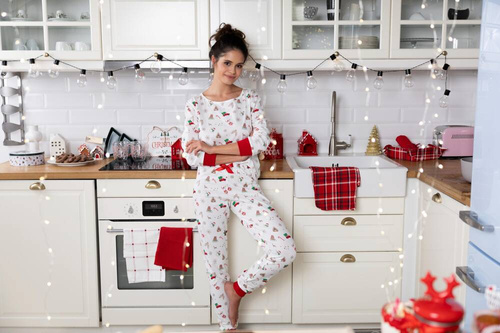 Piżama damska Samantha Sensis - ecru