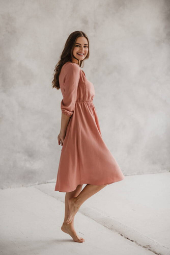 Sukienka ciążowa i do karmienia Lovely Dress Midi Milk&Love herbal rose