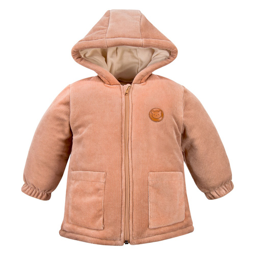 Eevi Beary Cool – dziecięca kurtka zimowa beżowa, ciepła z kapturem