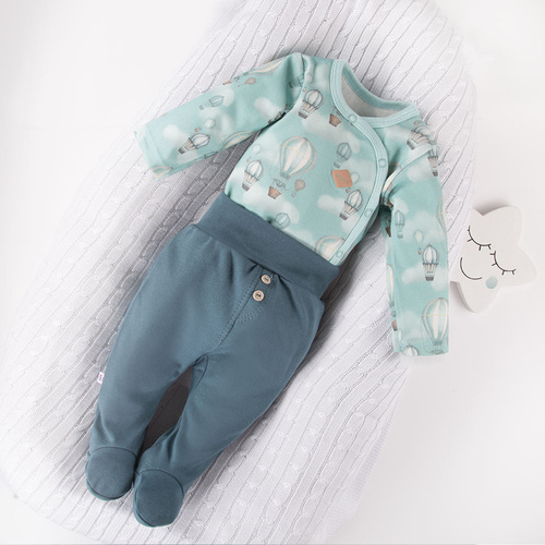 Półśpiochy niemowlęce Balloons Eevi - ciemny turkus 