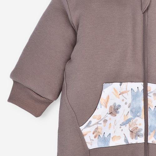 Kombinezon z bawełny organicznej Skarby Jesieni Nini brązowy 