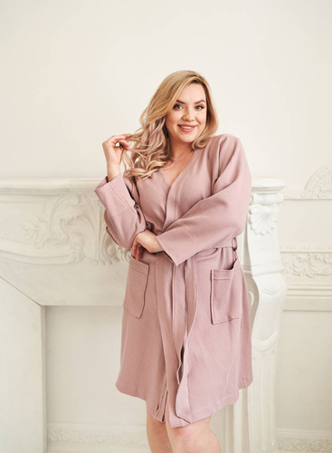 Szlafrok damski Frida ByShelly - brudny róż