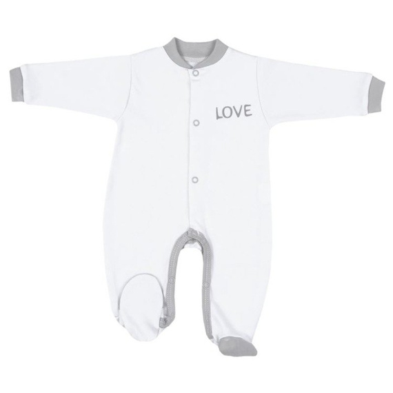 Pajac bawełniany "LOVE" Terjan - żółty