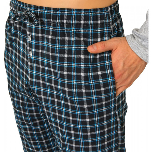 Bawełniana piżama męska z długim rękawem 04 Sesto Senso - turkusowy