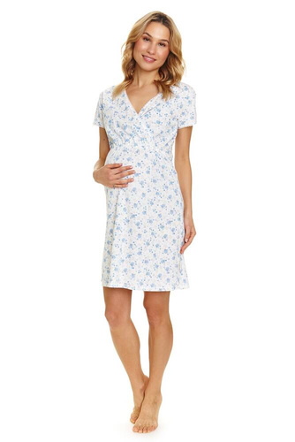 Koszula ciążowa i do karmienia 9394 Doctor Nap - blue flowers
