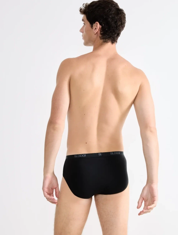 Slipy męskie 2-pak Men Basic Midi 2P Sloggi - black