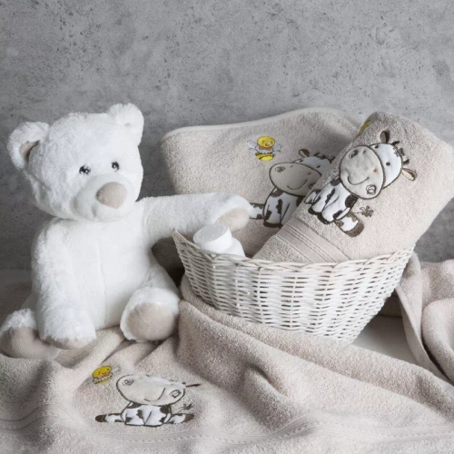 Niemowlęce okrycie kąpielowe Baby 67 Krówka Eurofirany beżowy 