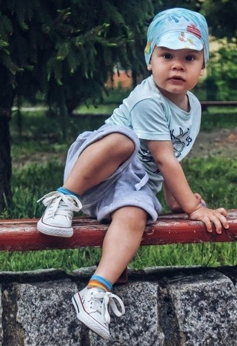 Bambusowa chustka z daszkiem Sawanna- Makaszka