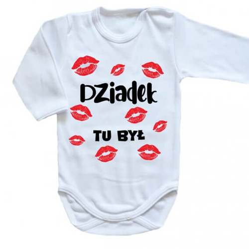 Body długi rękaw "DZIADEK tu był" Moocha biały 