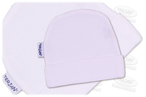 Czapka niemowlęca "smerfetka" ozdobna - ecru Terjan