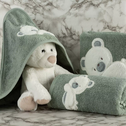 Niemowlęce okrycie kąpielowe Baby 61 Miś Eurofirany miętowy