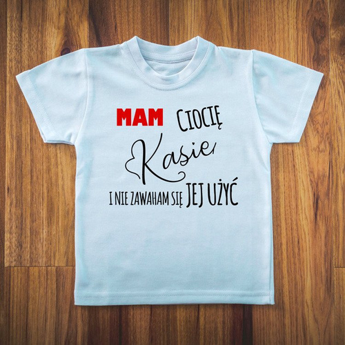 Koszulka dziecięca krótki rękaw "MAM ciocię i nie zawaham się jej użyć" Moocha czarny