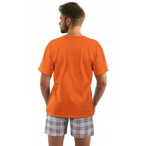 Bawełniana piżama męska z krótkim rękawem 2379/29 Sesto Senso - pomarańczowy