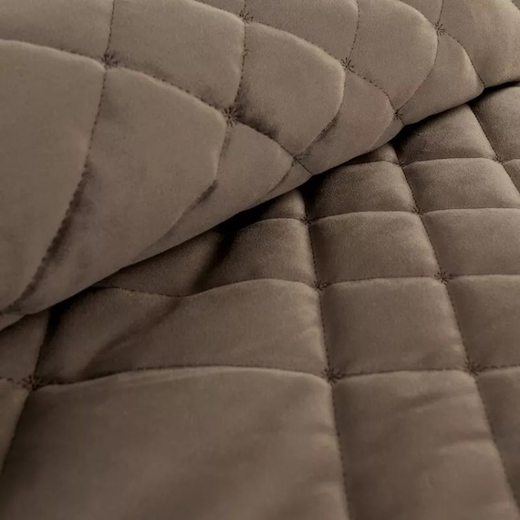 Eurofirany Ria 6 narzuta welurowa pikowana dekoracyjna brązowy