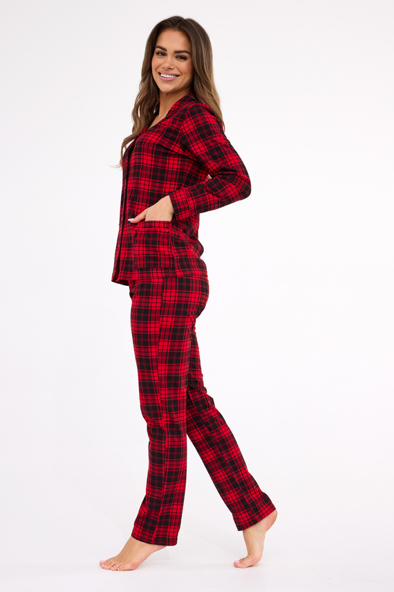 Cornette Tracy 482/423 – piżama damska bawełniana, rozpinana bluzka, w kratkę