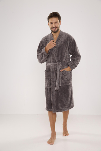 391 Hugo szlafrok męski De lafense - szary