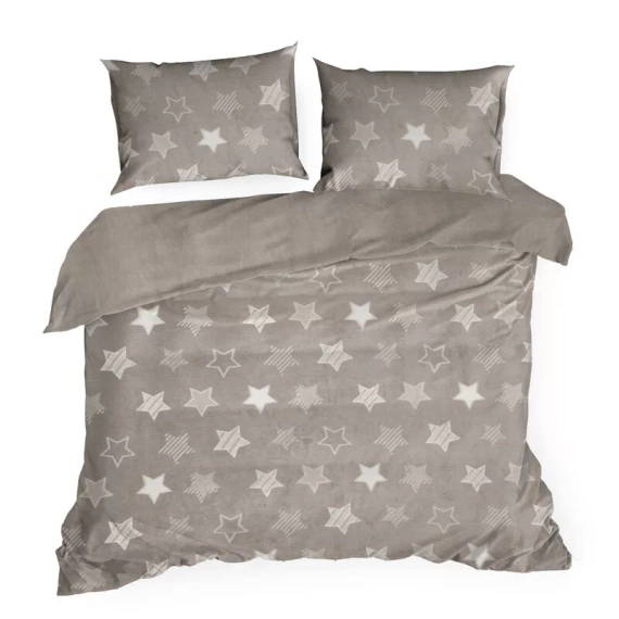 Pościel welurowa gwiazdki Flano 4 Eurofirany beżowy
