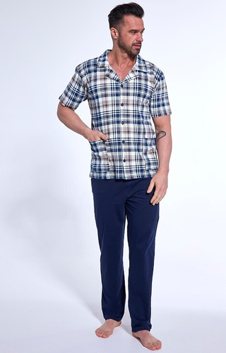 Piżama męska rozpinana 318/54 Cornette granatowy