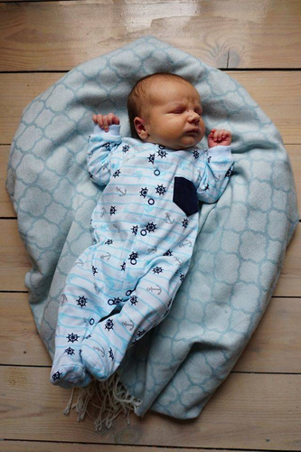 "SAILOR"  Pajac niemowlęcy Makoma niebieski