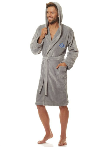 Szlafrok Męski 2110 Costa L&L- grafitowy