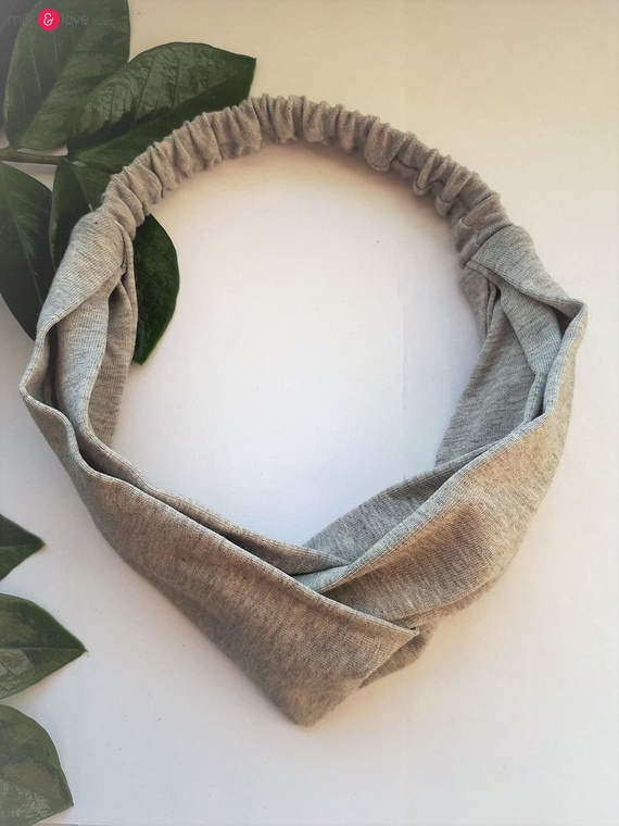 Opaska do włosów na gumce Milk&Love beżowy