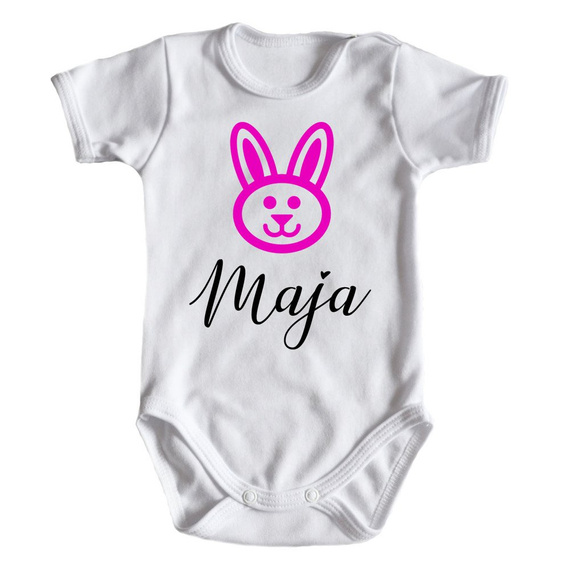 "Wielkanoc z imieniem róż" body krótki rękaw Moocha białe