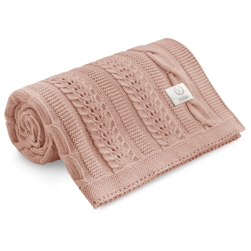 Dreamy YOSOY sunrise pink  – bambusowo-bawełniany kocyk dla niemowląt