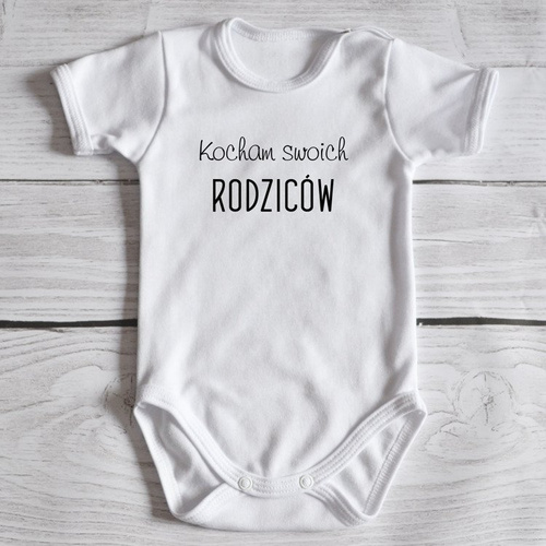 Body krótki rękaw "Kocham swoich rodziców" Moocha czarne