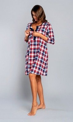 Rugia koszula nocna ciążowa i do karmienia rękaw 3/4  Italian Fashion- granat