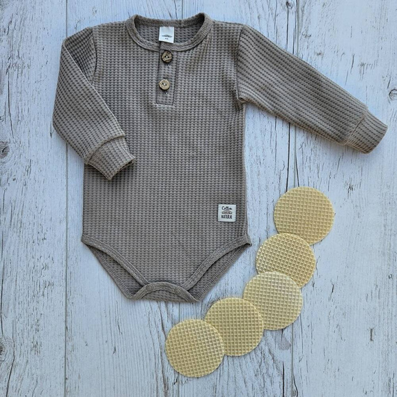 Body polo z długim rękawem "Waffel Stone" Makoma stone