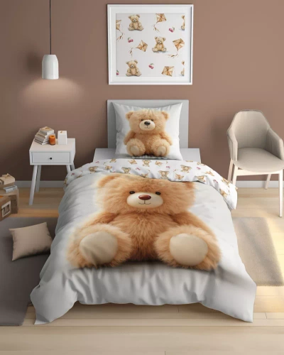 Pościel bawełniana świecąca w ciemności 5416 A Pluszowy Miś Detexpol