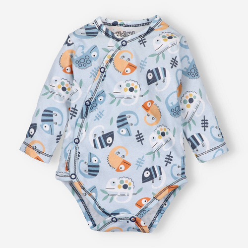 Body kopertowe z bawełny organicznej Kameleon Nini niebieski 