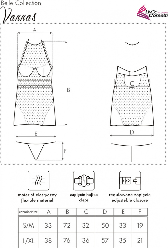 Komplet dwuczęściowy Vannas LC 90609 LivCo Corsetti Fashion