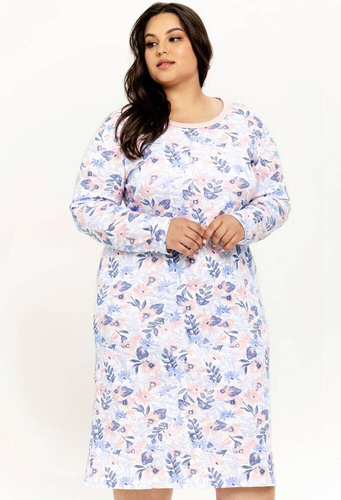 Koszula Damska Interlock 3261 Giiny Taro- biały kwaity