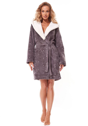Krótki Szlafrok Damski 2318 Loop L&L - onyx