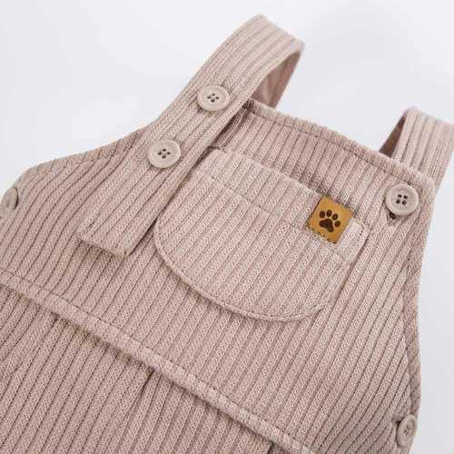 Ogrodniczki niemowlęce Puppy Playtime Eevi - beżowe