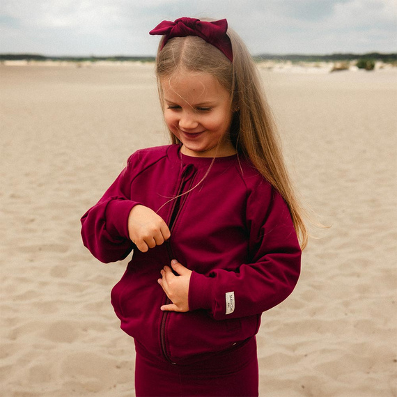 Eevi bomberka dla dzieci Simply Comfy bordo– wygodna bluza z bawełny, klasyczny krój