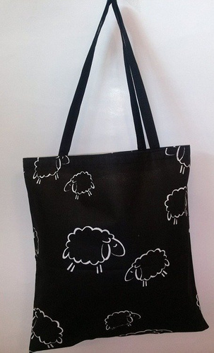 Torba bawełniana na zakupy Kwiatki wzór serwetki szary