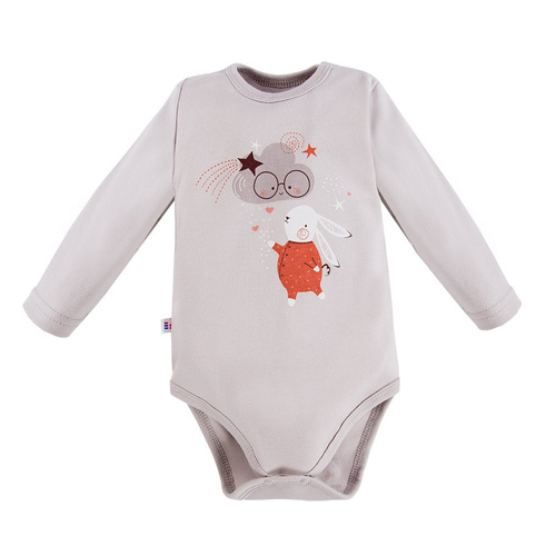 Body z długim rękawem Mellow Ewa Klucze - szary