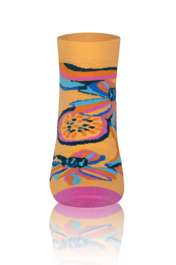 Skarpety stopki S141S Zanzi Italian Fashion - tuskusowy/żółty/różowy