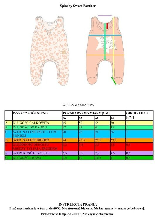 Śpiochy niemowlęce "Secret Forest" Pinokio - granat