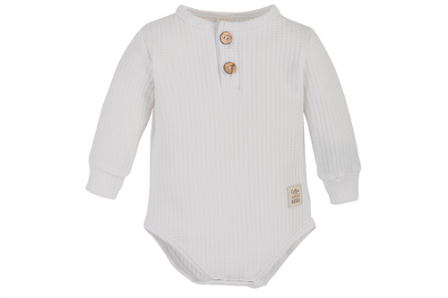 Body polo z długim rękawem "Natural Waffel" Makoma white 