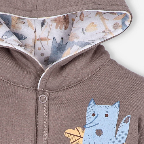 Kurtka niemowlęca  z bawełny organicznej Skarby Jesieni Nini brązowy 